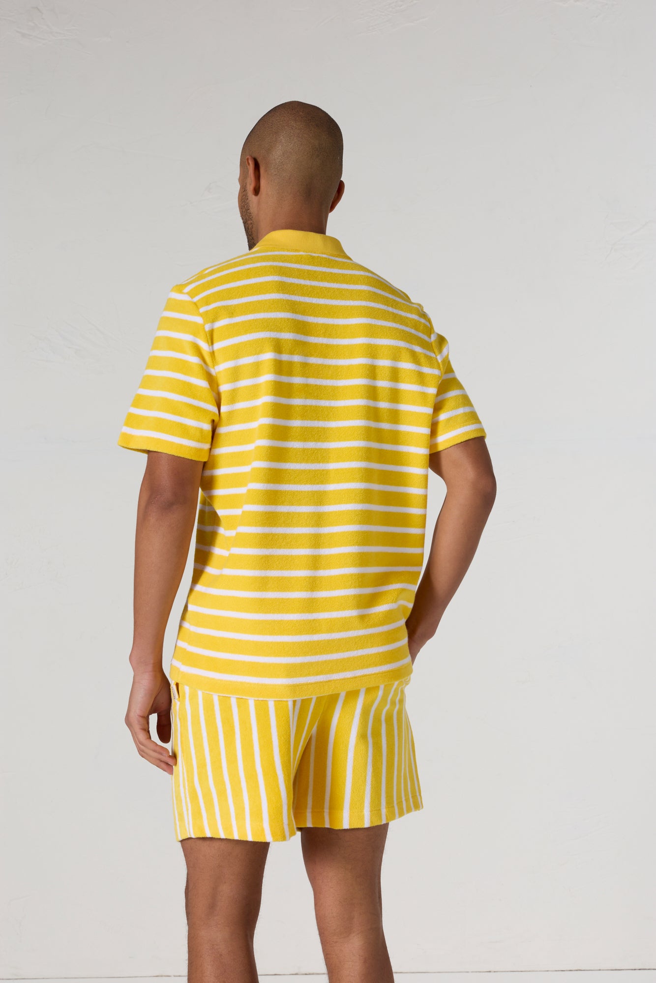 Polo éponge manches courtes Jaune abeille rayé Buggy stripe - JOTT - 5
