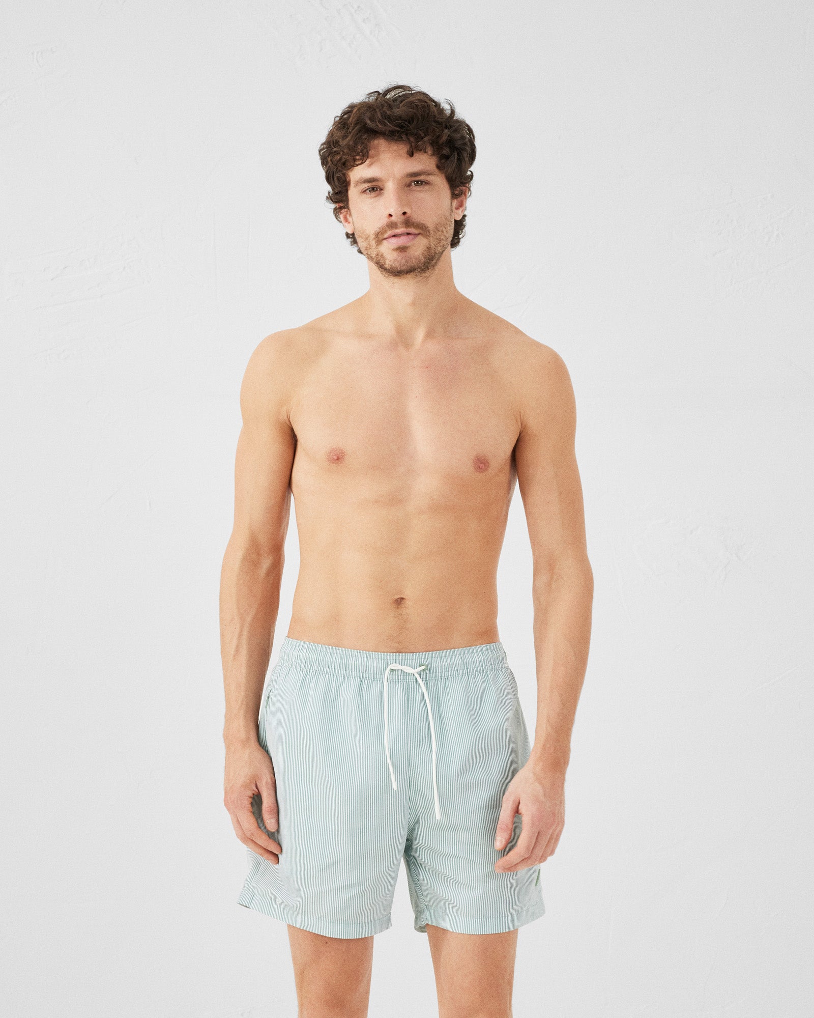 Maillot de bain Stripe vert M/Blanc Niolon stripe - JOTT - 4