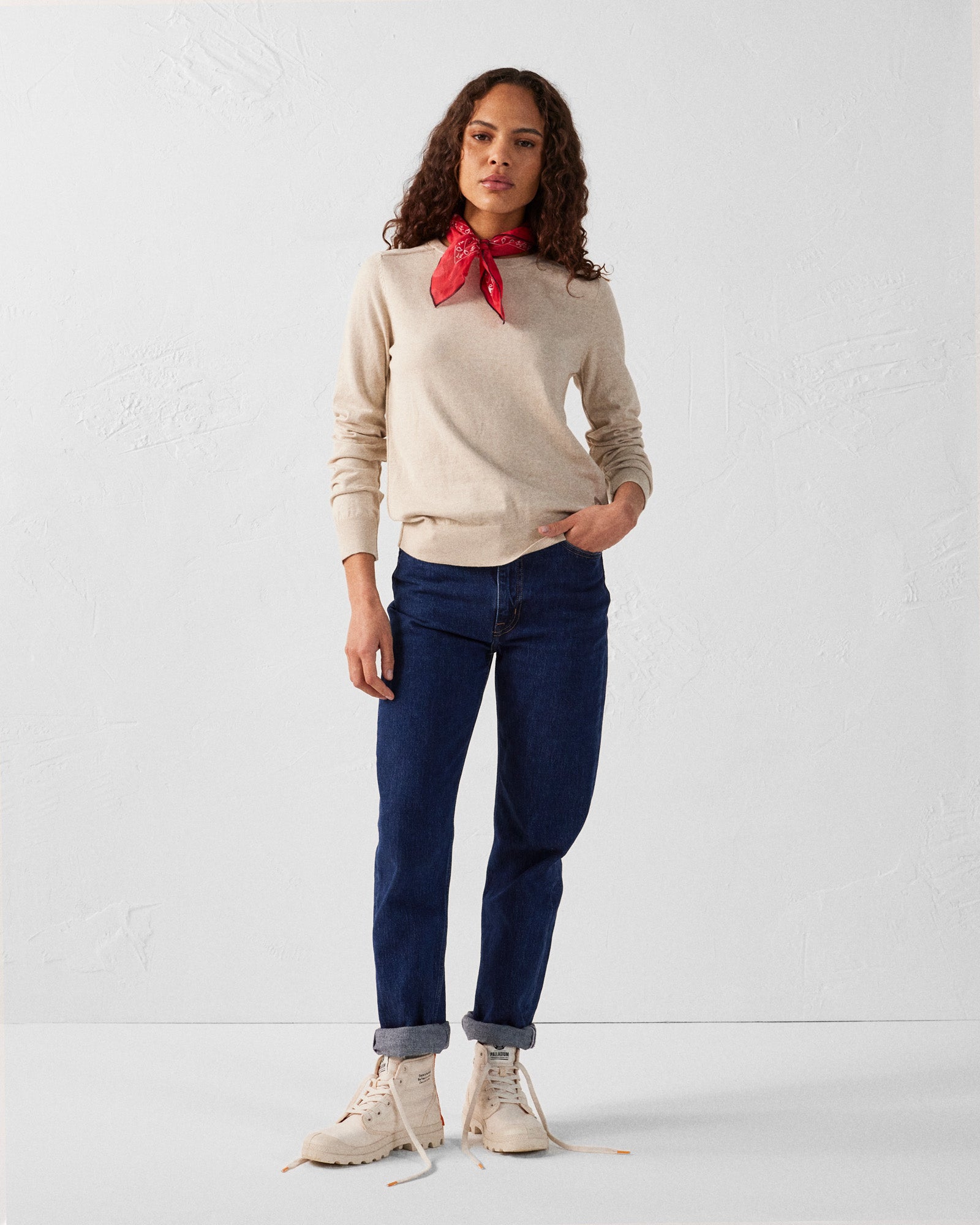 Heloise Sable round-neck knit sweater JOTT