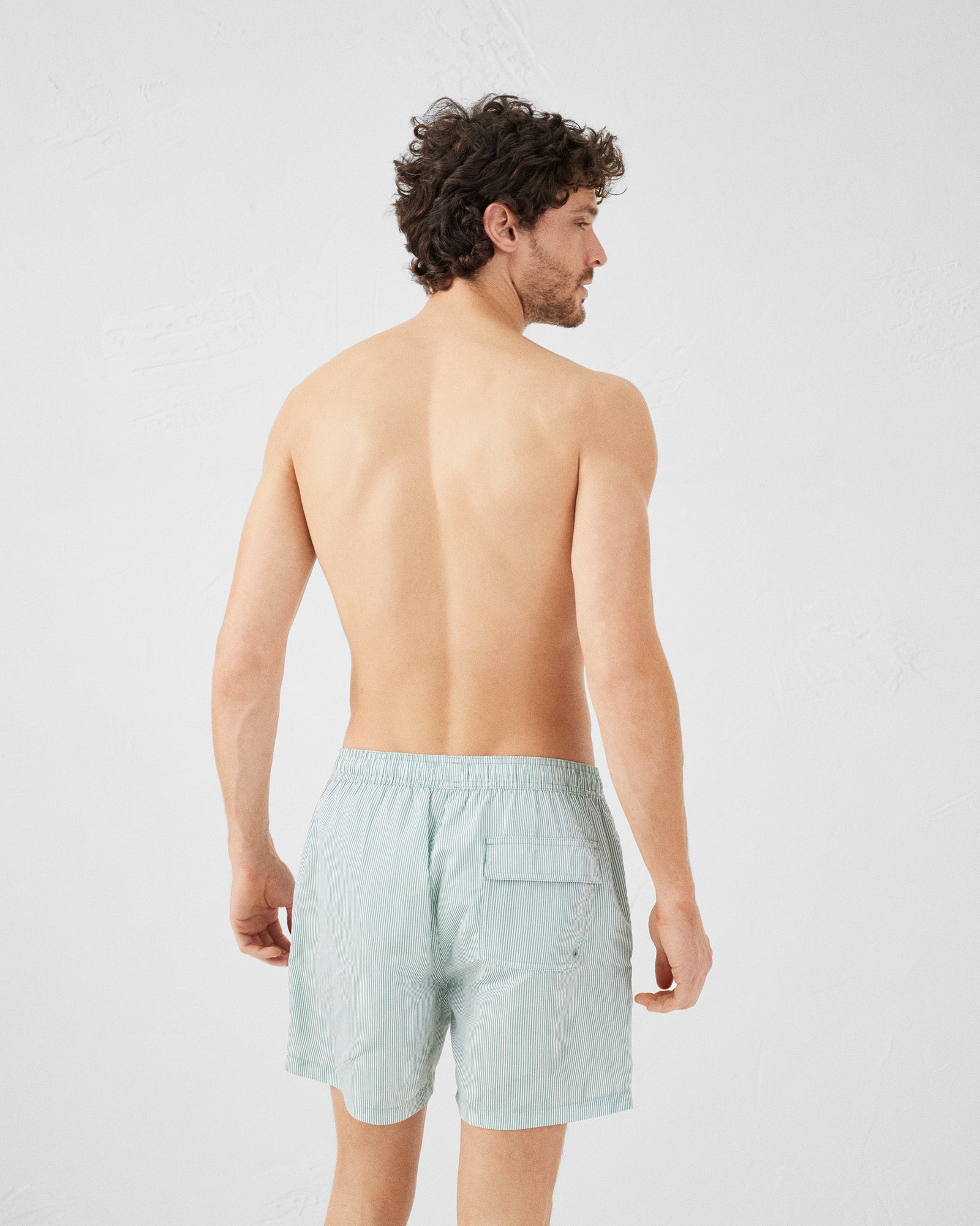 Maillot de bain Stripe vert M/Blanc Niolon stripe - JOTT - 5
