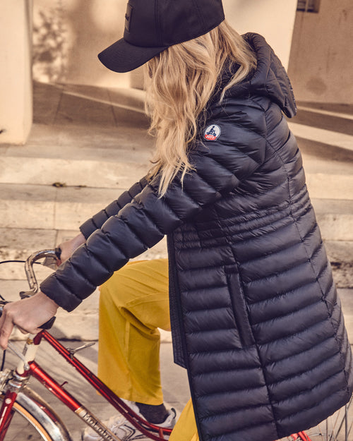 Doudoune Jott Mi Longue Femme Doudoune Longue à Capuche Noir Vero