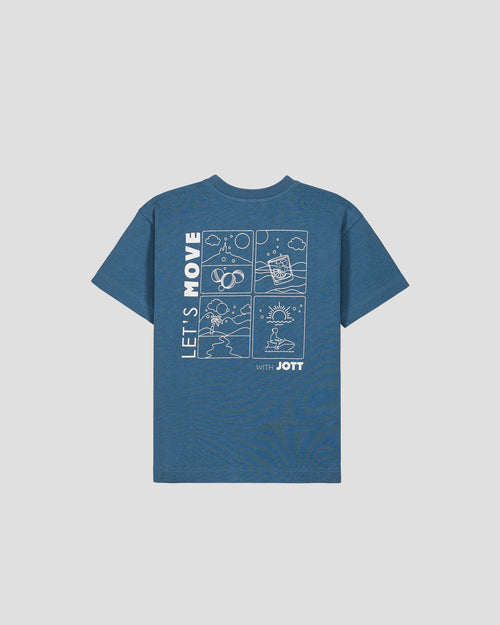 T-shirt enfant col rond imprimé Bleu jeans Mak - JOTT - 3