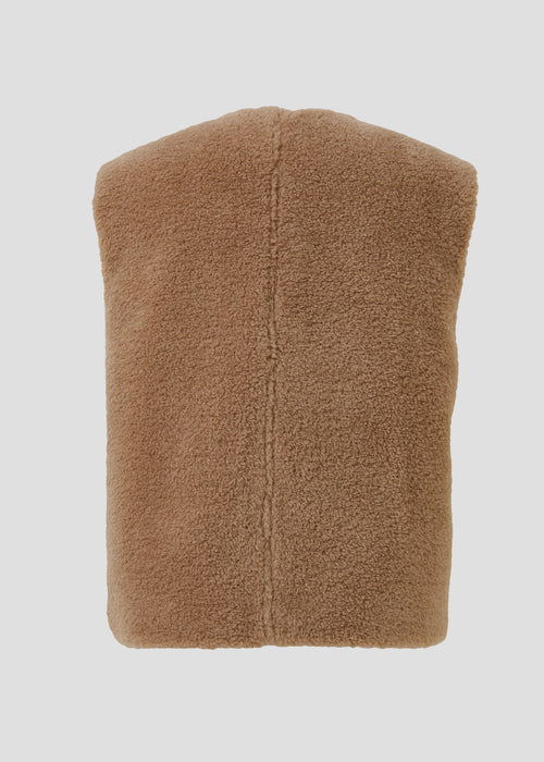 Doudoune oversize sans manches sherpa Beige fumé Rory