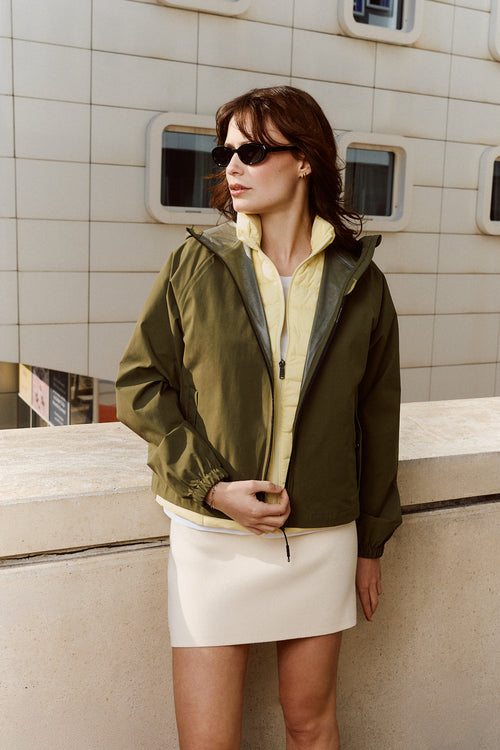 Veste de randonnée déperlante coupe-vent femme, Raincut 1/2 Zip bleu Veste de randonnée déperlante coupe-vent femme, Raincut 1/2 Zip bleu