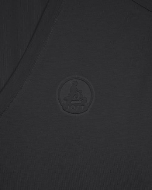 Camiseta de algodón con cuello en V para mujer Sofia - Negro - JOTT - 2