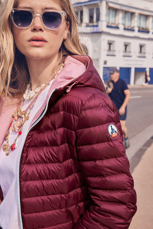 Doudoune réversible Rose antique/cerise noire Bergame – JOTT