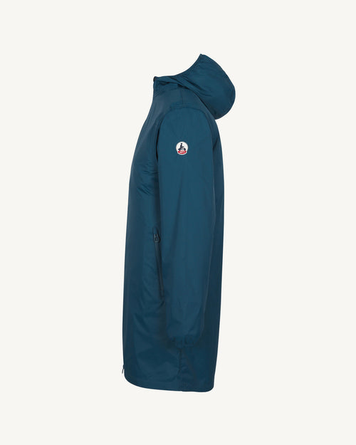 Imperméable long à capuche paquetable Bleu métal Oban - JOTT - 4