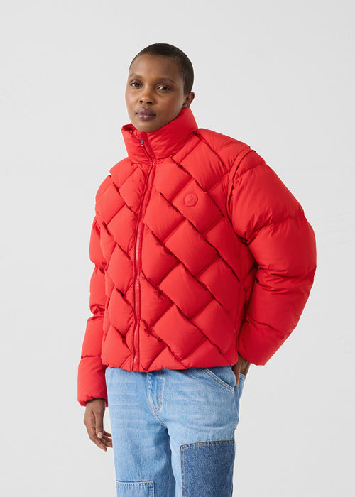 Veste Grand Froid puffer tressée Rouge carmin Alya - JOTT - 2