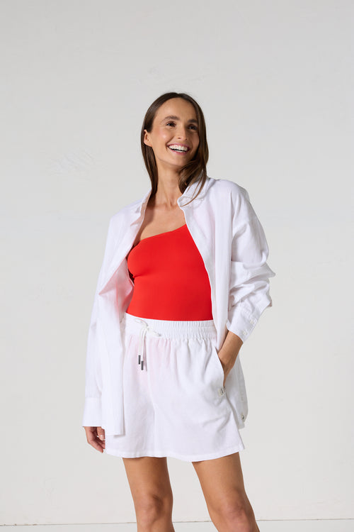 Chemise mixte en lin Blanc Calypso - JOTT - 2