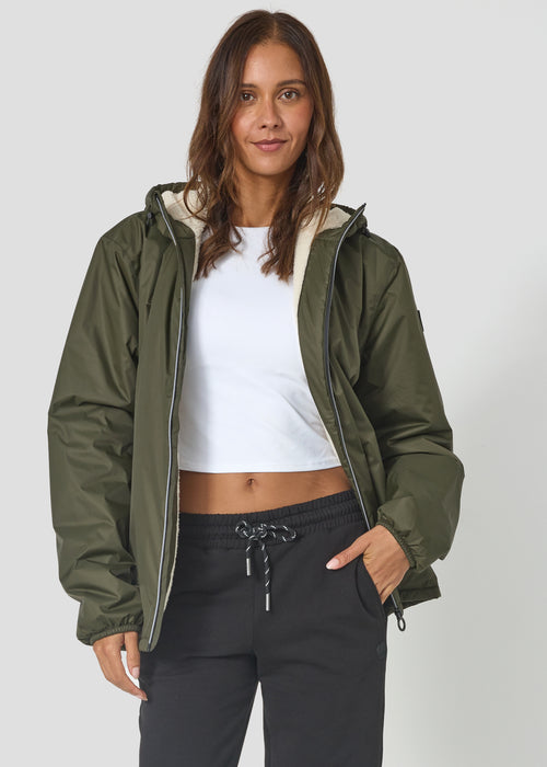 Imperméable Mixte doublé Army foncé Glaic sherpa - JOTT - 3