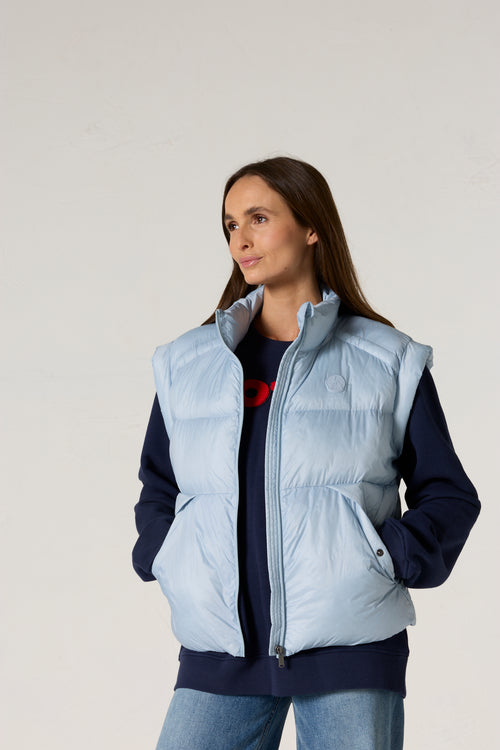 Doudoune courte oversize sans manches Cendre marine Lyna - JOTT - 1