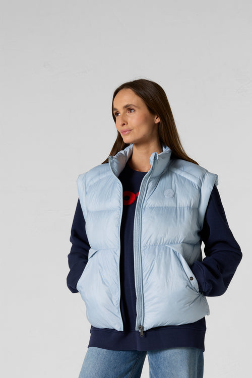 Doudoune courte oversize sans manches Cendre marine Lyna - JOTT - 3