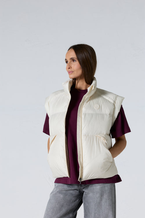 Doudoune courte oversize sans manches Naturel Lyna - JOTT - 2