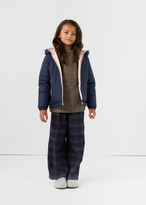 Doudoune enfant réversible Marine/rose pétale Sauda – JOTT