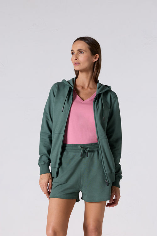 Veste zippée à capuche Vert sauge Sima - JOTT - 2