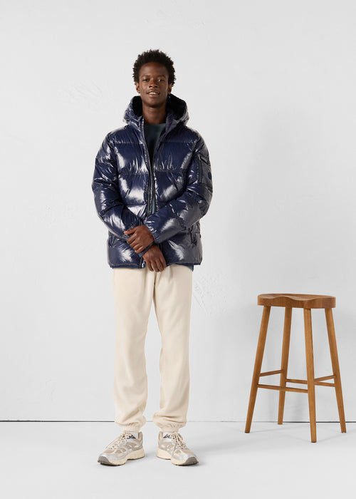Doudoune à capuche Grand Froid Marine Java laquée – JOTT