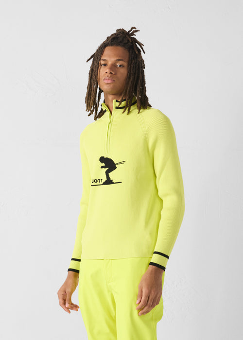 Pull côtelé col haut Jaune elexir Banet - JOTT - 2