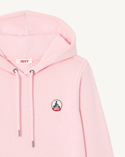 Sweat à capuche en coton biologique Rose pêche Livia - JOTT - 3