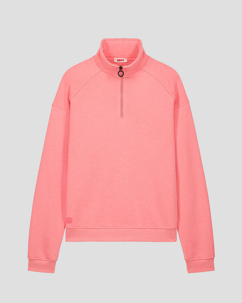 Sweatshirt demi-zippé Vibrant pink Line - JOTT - 2