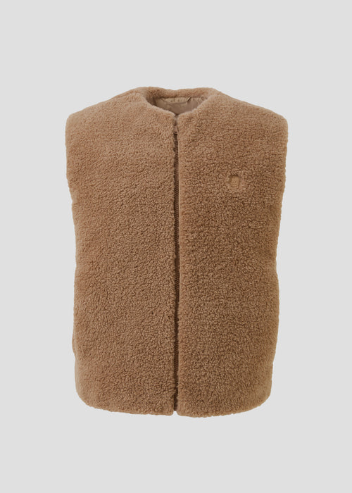 Doudoune oversize sans manches sherpa Beige fumé Rory