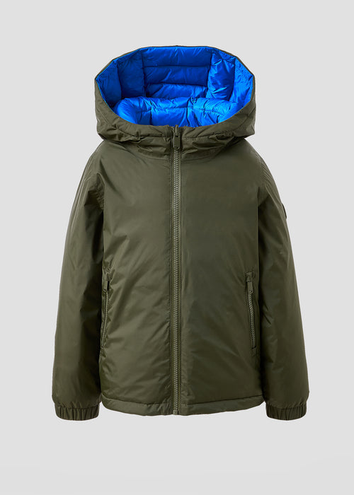 Doudoune enfant réversible Army foncé/Lune bleue Sauda 2.0 - JOTT - 2