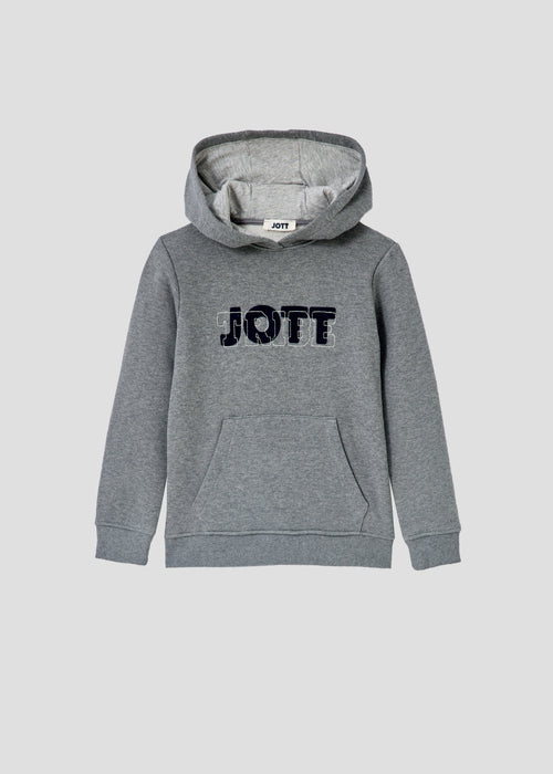 Sweat à capuche enfant Gris chiné foncé Tribo - JOTT - 2