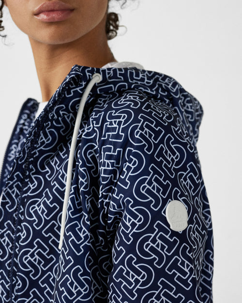 Blouson coupe-vent léger à capuche Mono marine Alize monogram - JOTT - 5