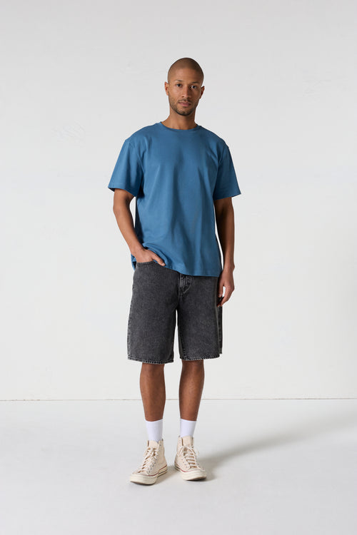 T-Shirt col rond mixte Bleu jeans Andrea - JOTT - 3