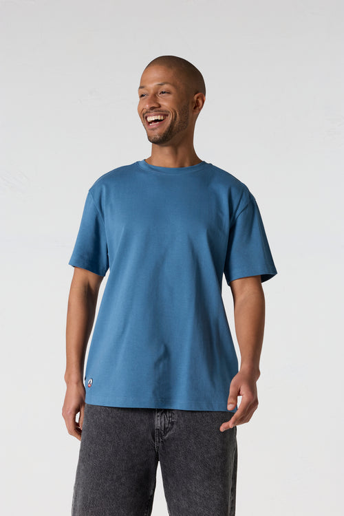 T-Shirt col rond mixte Bleu jeans Andrea - JOTT - 4