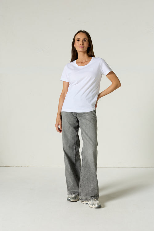 T-shirt à col rond femme en coton Blanc Angel 2.0 - JOTT - 3