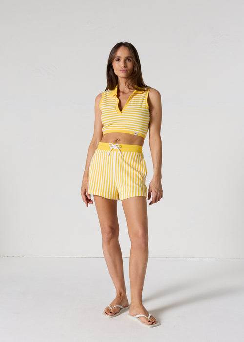 Crop-Top éponge Jaune abeille rayé Bay stripe - JOTT - 3