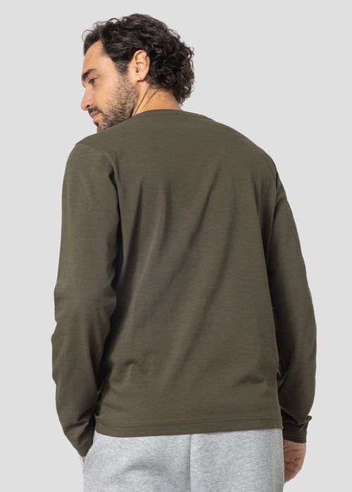 T-shirt manches longues Army foncé Emilio - JOTT - 2