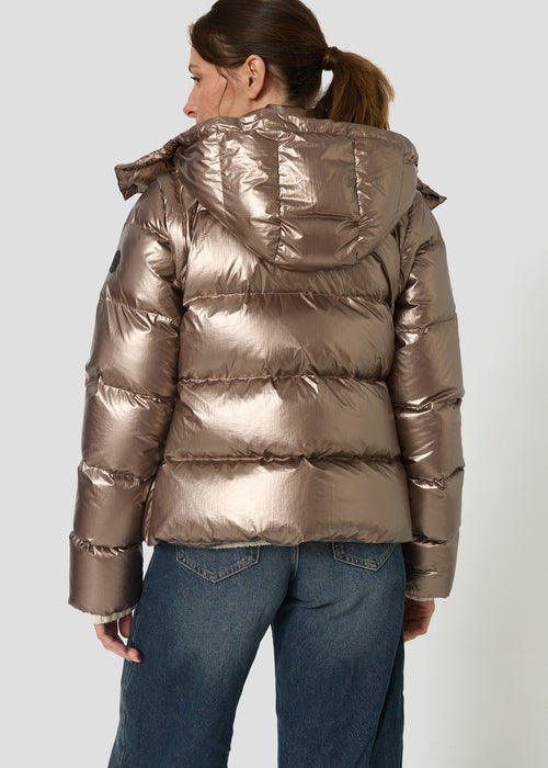 Doudoune manches amovibles Moka fumé Hinata metallic - JOTT - 3