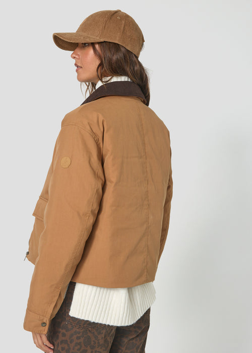 Veste avec col chemise velours côtelé Caramel dust Keita - JOTT - 2