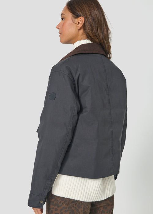 Veste avec col chemise velours côtelé Noir Keita - JOTT - 3