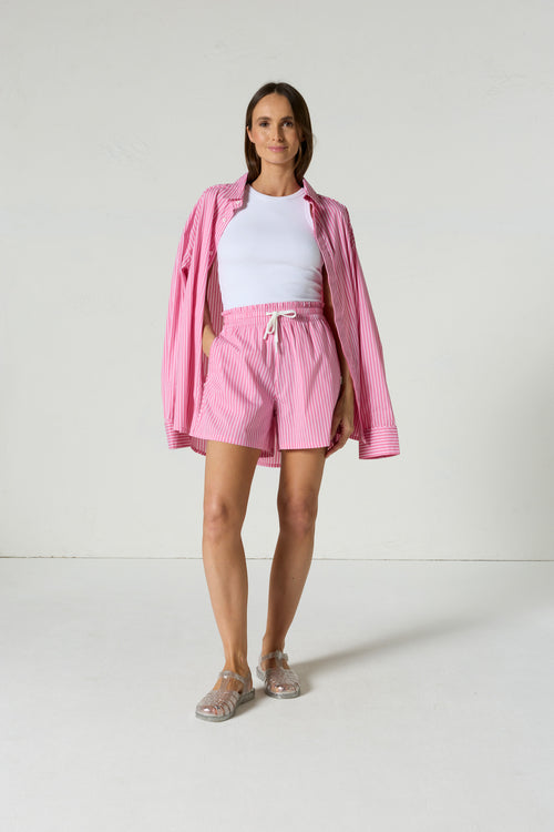 Short en popeline Pink antique rayé Kenna stripe - JOTT - 3