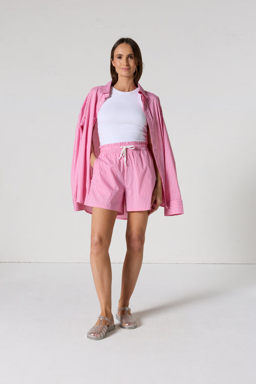 Short en popeline Pink antique rayé Kenna stripe - JOTT - 3