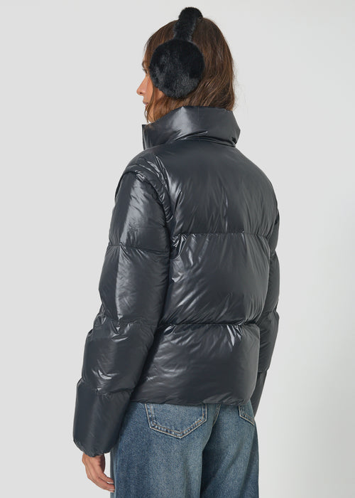 Doudoune oversize courte Noir Kimberly shiny - JOTT - 2