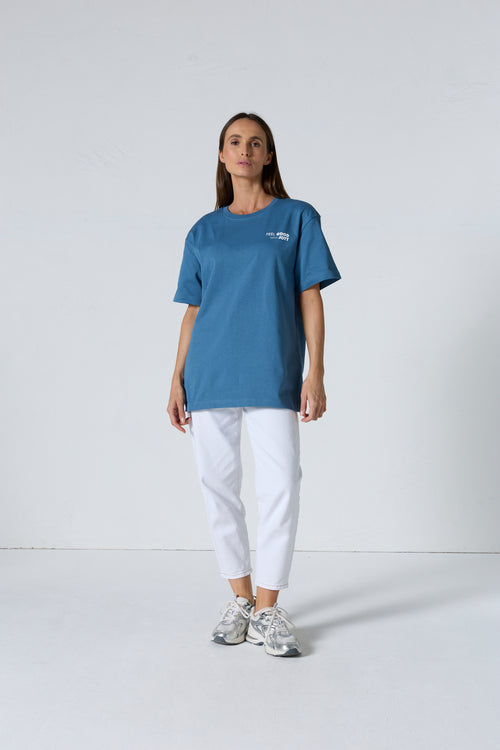 T-shirt col rond mixte imprimé Bleu jeans Kood - JOTT - 3