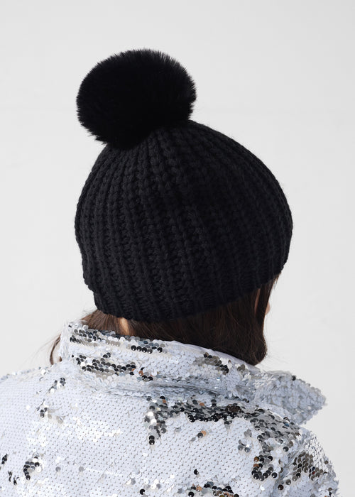 Bonnet à pompons Noir Langley - JOTT - 3