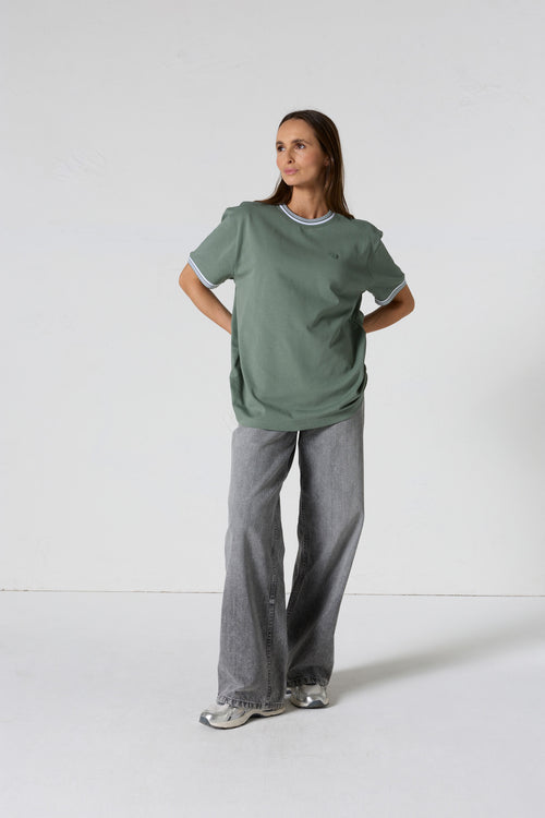 T-shirt col rond mixte Vert sauge Ley - JOTT - 3