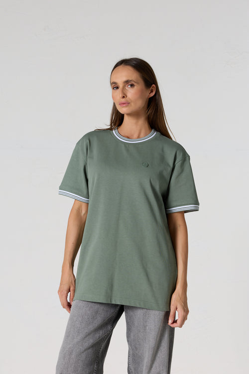 T-shirt col rond mixte Vert sauge Ley - JOTT - 4