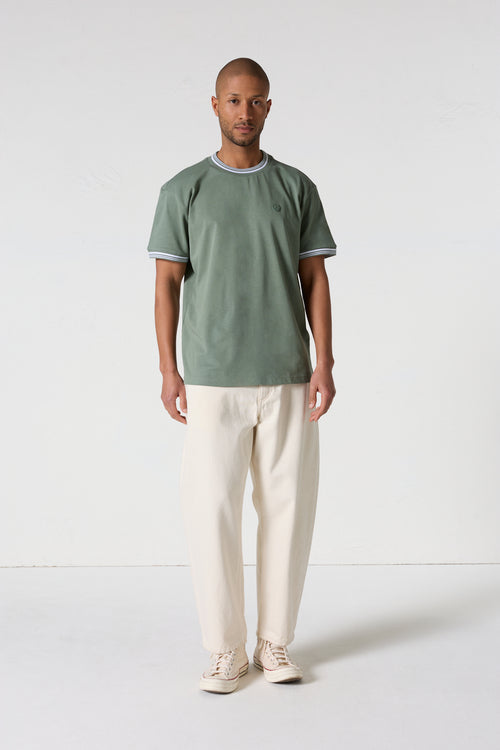 T-shirt col rond mixte Vert sauge Ley - JOTT - 3