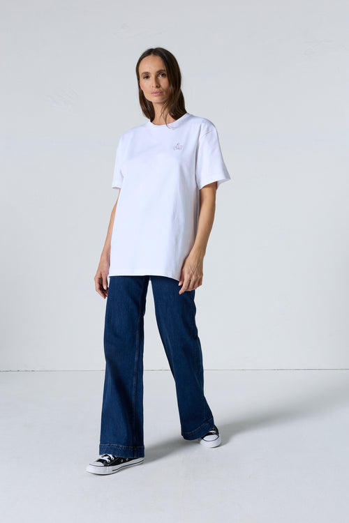 T-shirt col rond mixte Blanc Lipe - JOTT - 3