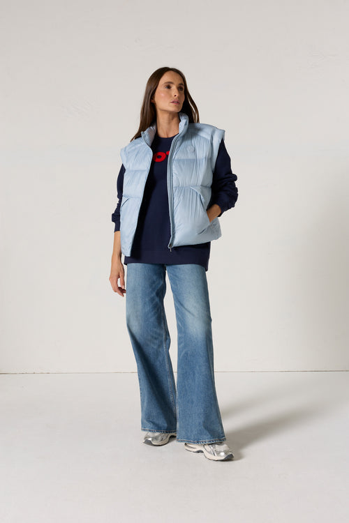 Doudoune courte oversize sans manches Cendre marine Lyna - JOTT - 4