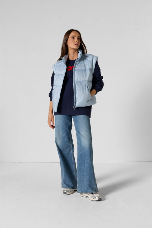Doudoune courte oversize sans manches Cendre marine Lyna - JOTT - 4