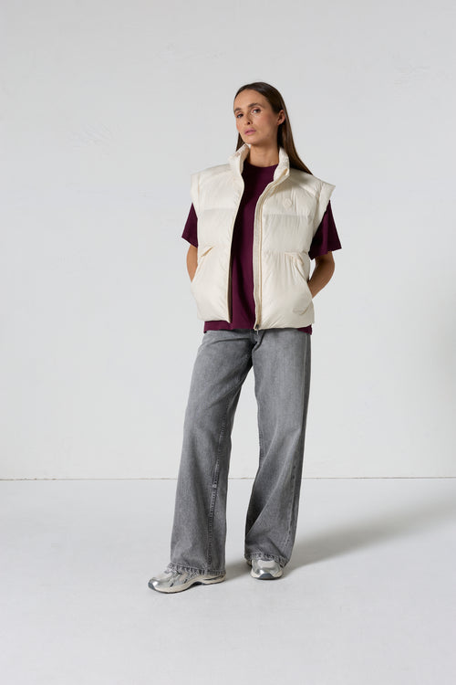 Doudoune courte oversize sans manches Naturel Lyna - JOTT - 4