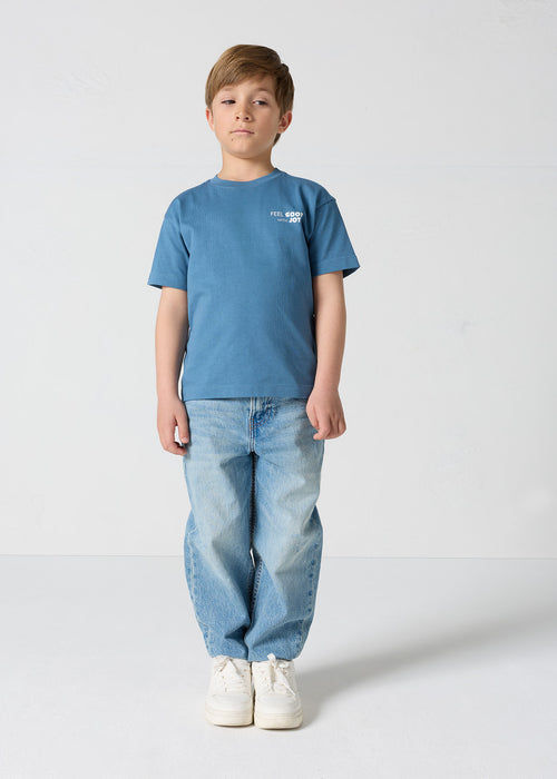 T-shirt enfant col rond imprimé Bleu jeans Mak - JOTT - 3