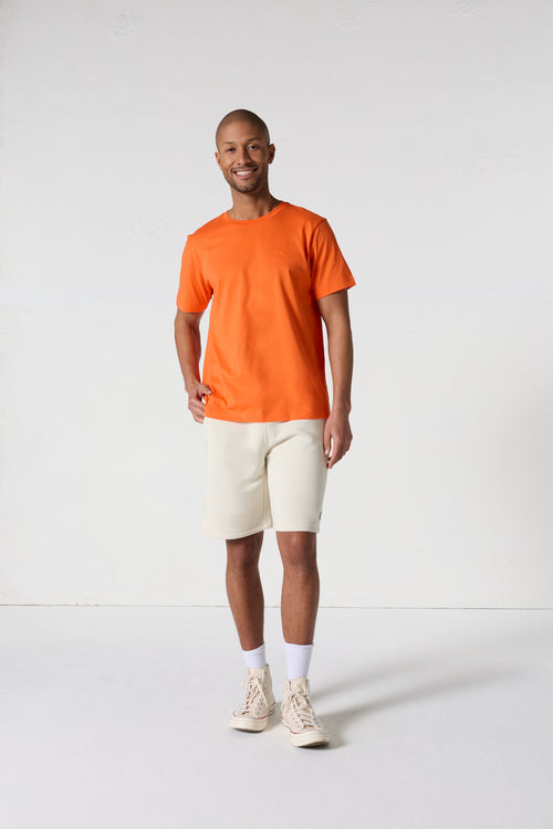 T-shirt à col rond homme en coton Orange ensoleillé Pedro - JOTT - 3