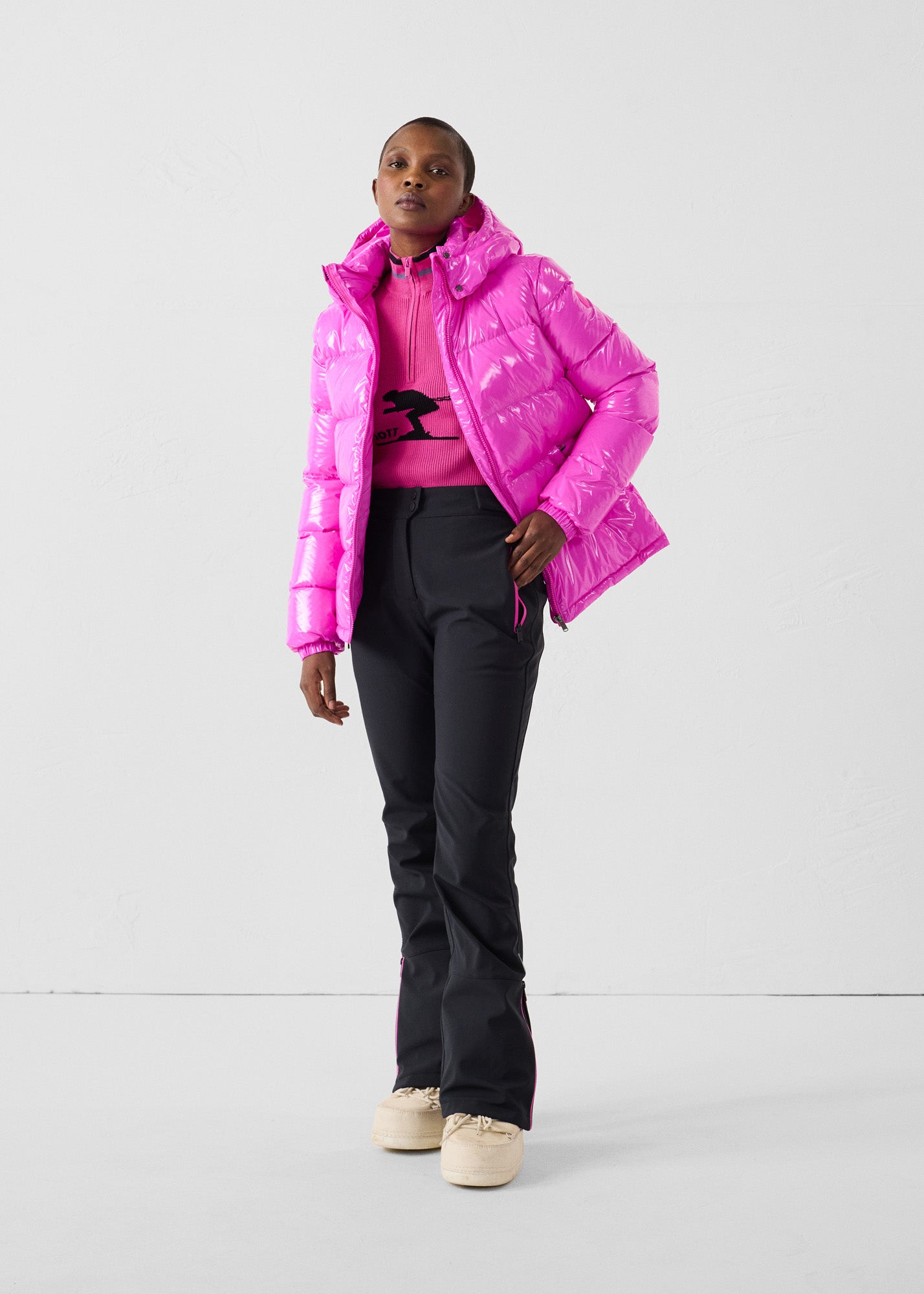 Down jacket Grand Froid Electric pink Prague lacquered - JOTT